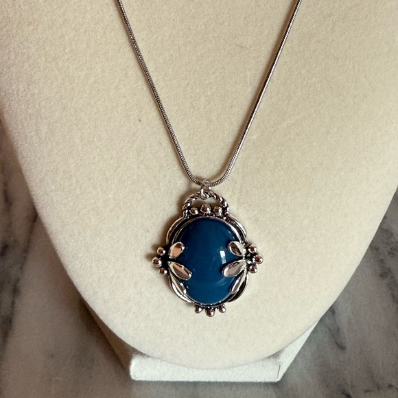 Fashion Jewelry Fashionable Bohemian Style Artistic Blue Oval Shape Necklace - Picture 3 of 9